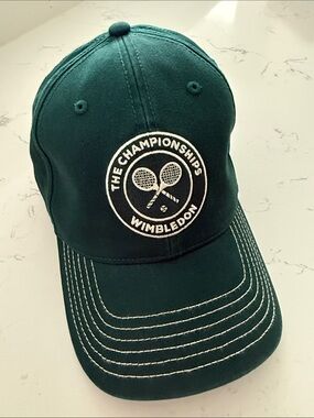 NWOT Wimbledon official HAT The Championships Dark Green Baseball Cap tennis